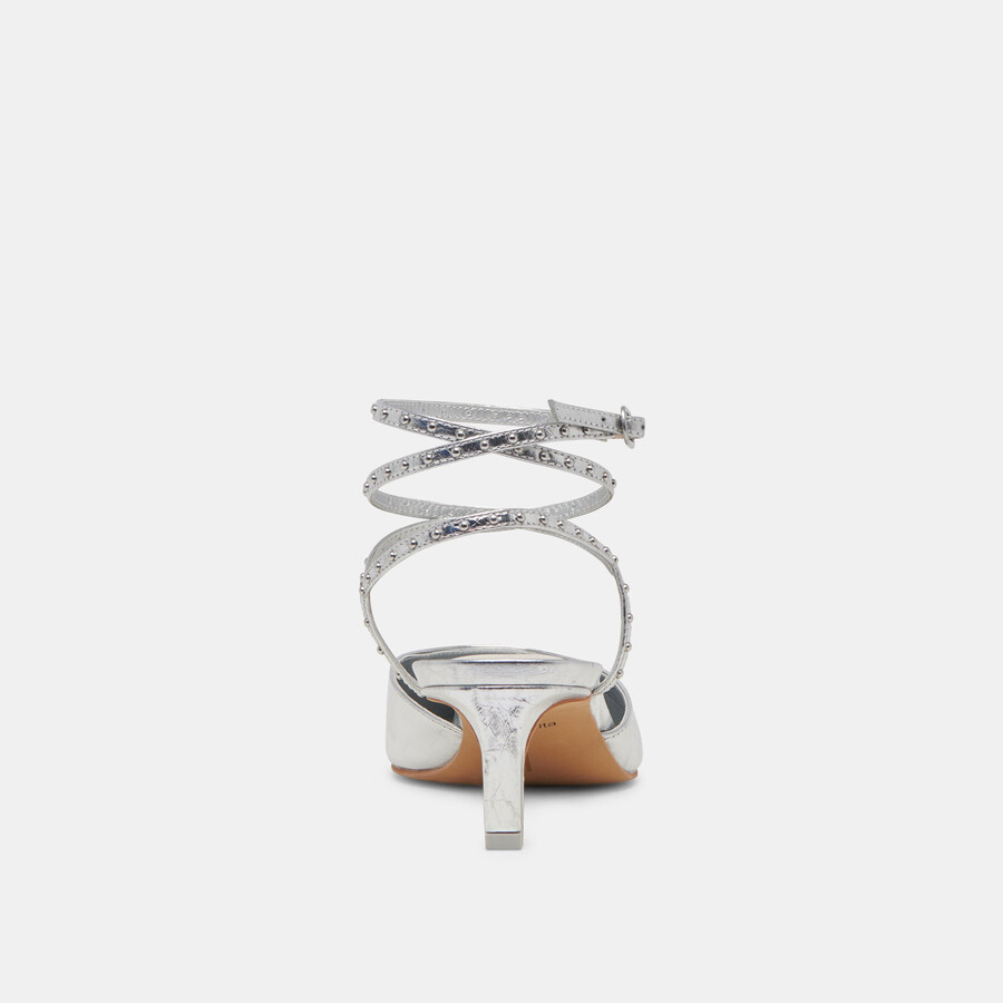 loklyn stud heels silber crinkle lackleder