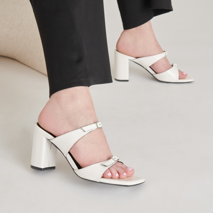 shane heels off-white crinkle lackleder
