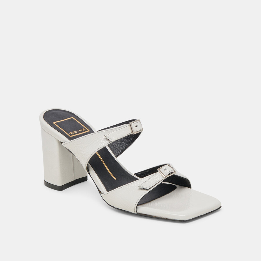 shane heels off-white crinkle lackleder