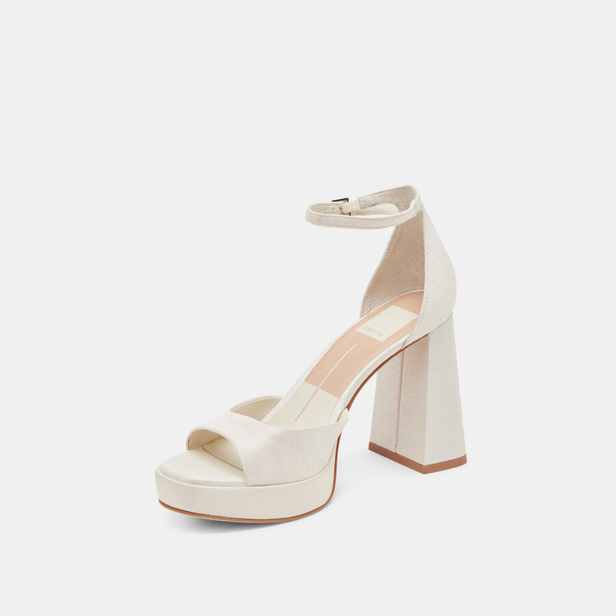 pandro heels weißer satin