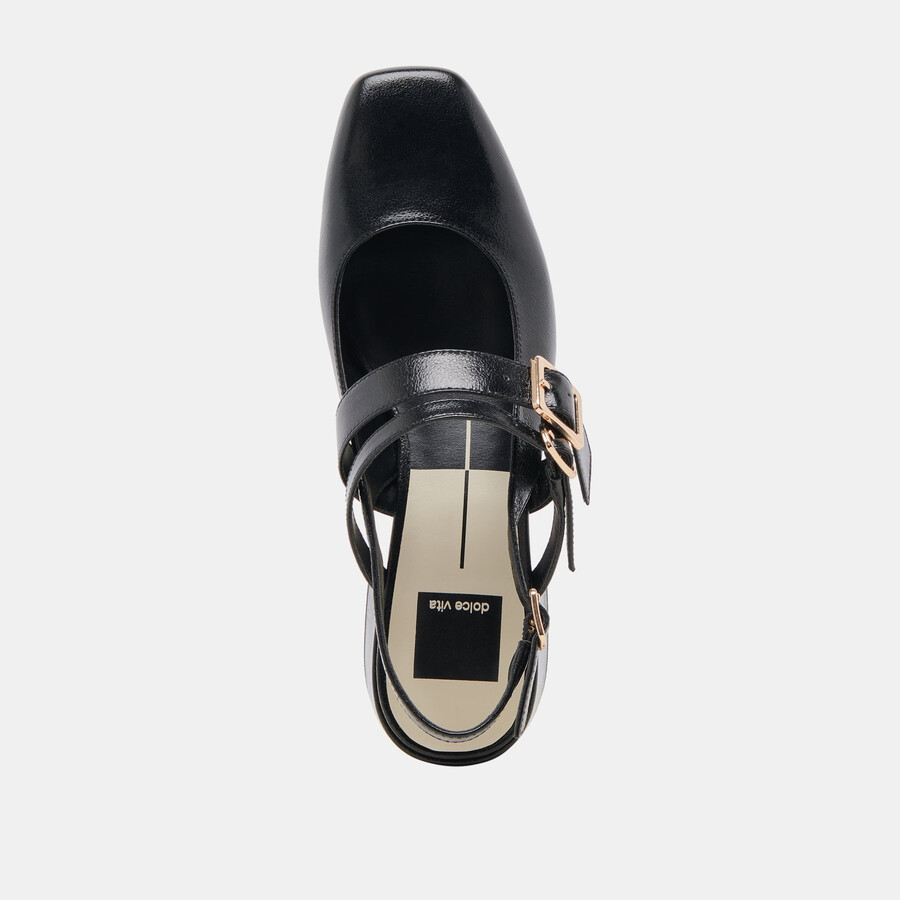 patzy heels midnight crinkle lackleder