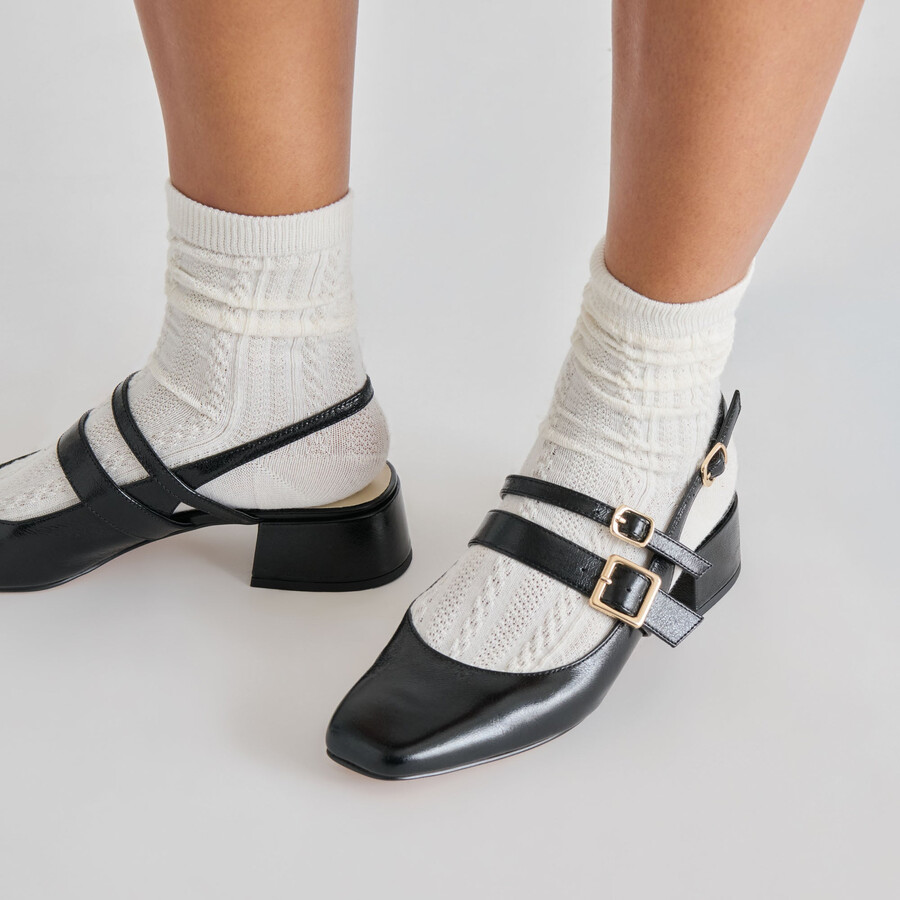 patzy heels midnight crinkle lackleder