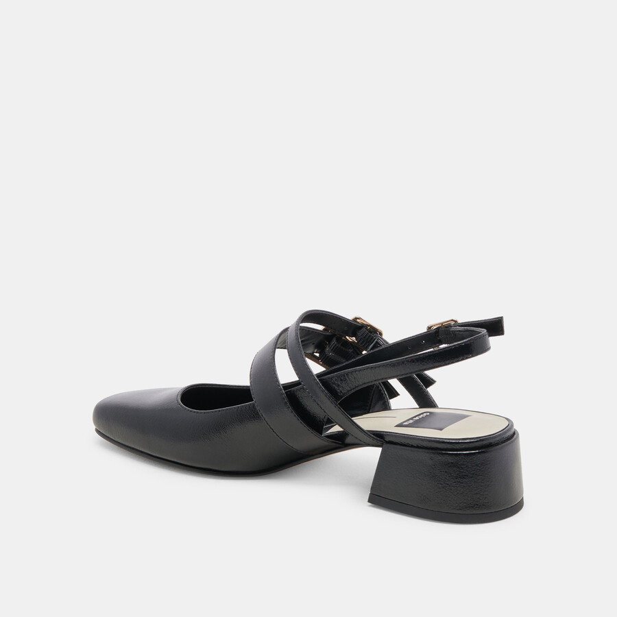 patzy heels midnight crinkle lackleder
