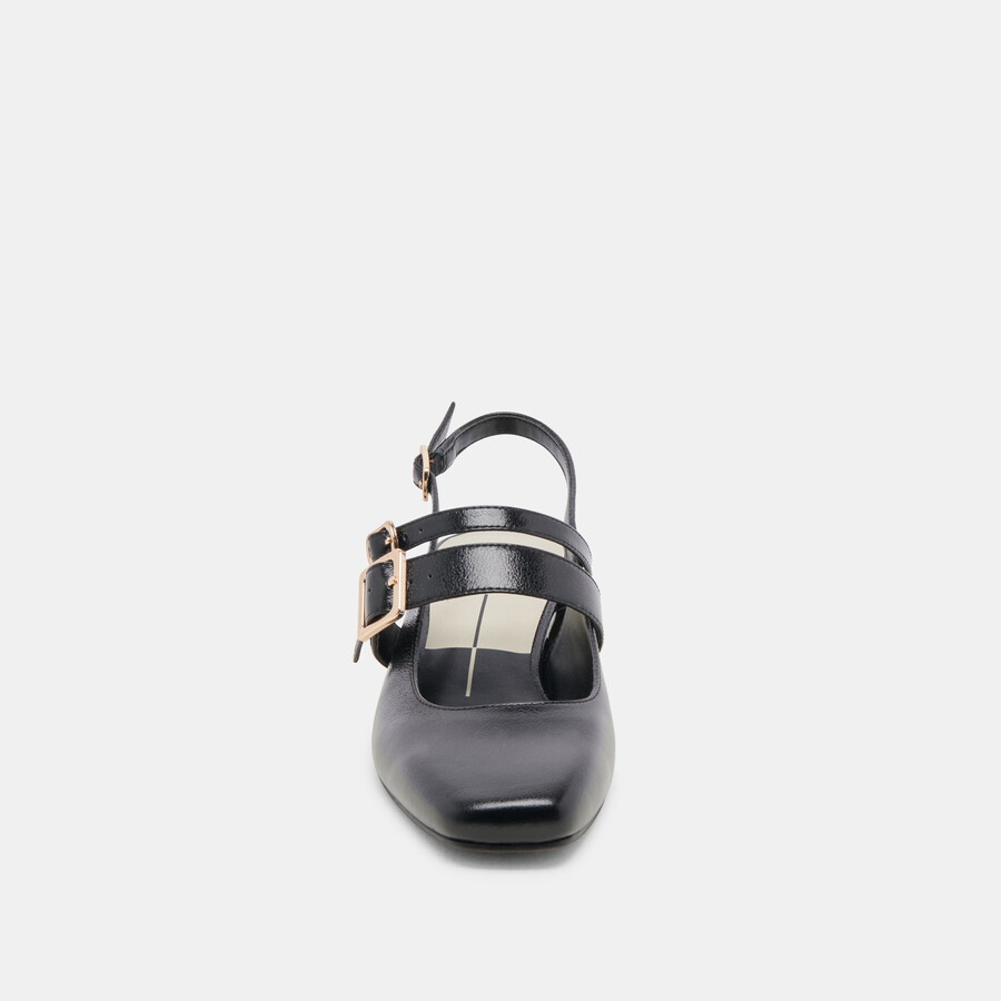 patzy heels midnight crinkle lackleder