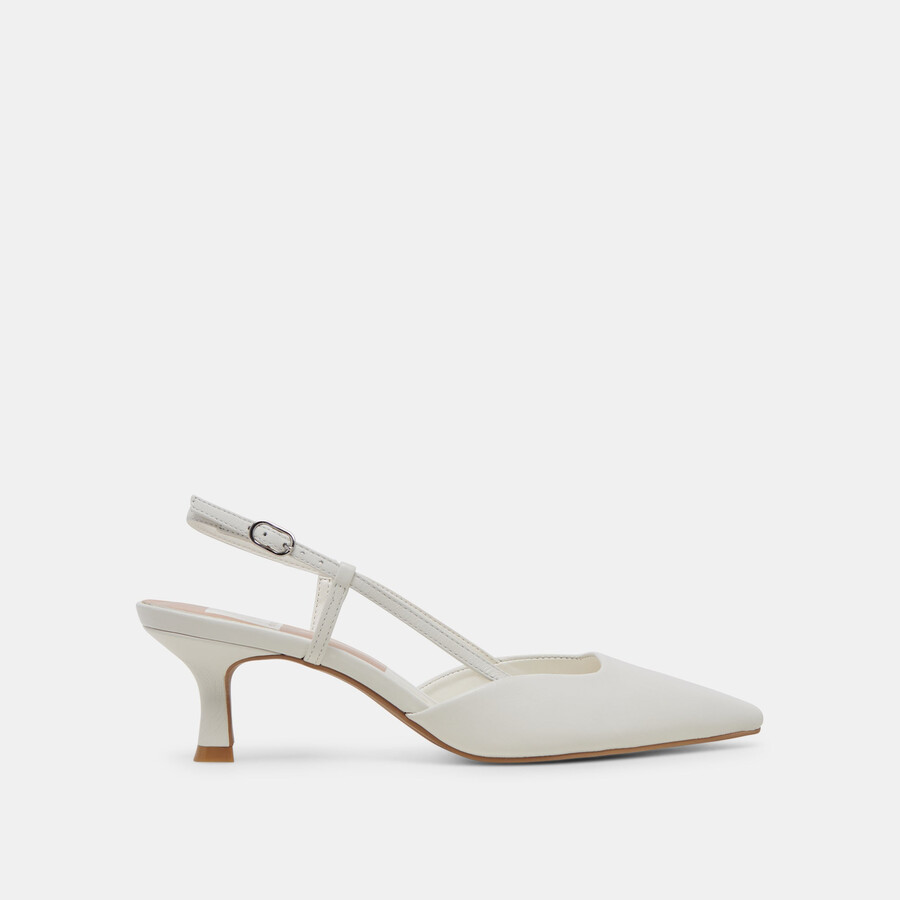 odela heels aus weißem leder
