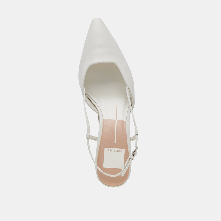 odela heels aus weißem leder