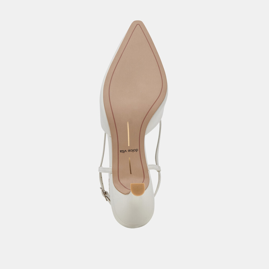 odela heels aus weißem leder
