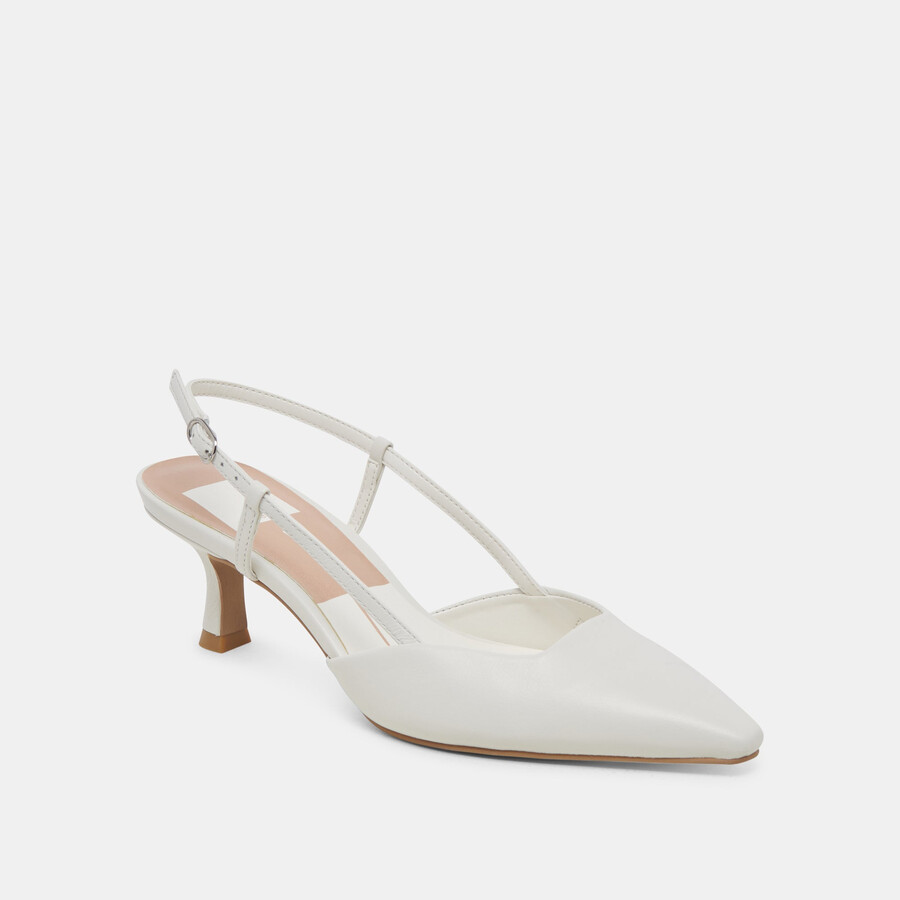 odela heels aus weißem leder