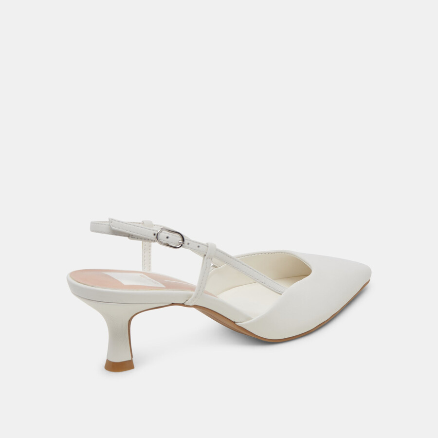 odela heels aus weißem leder