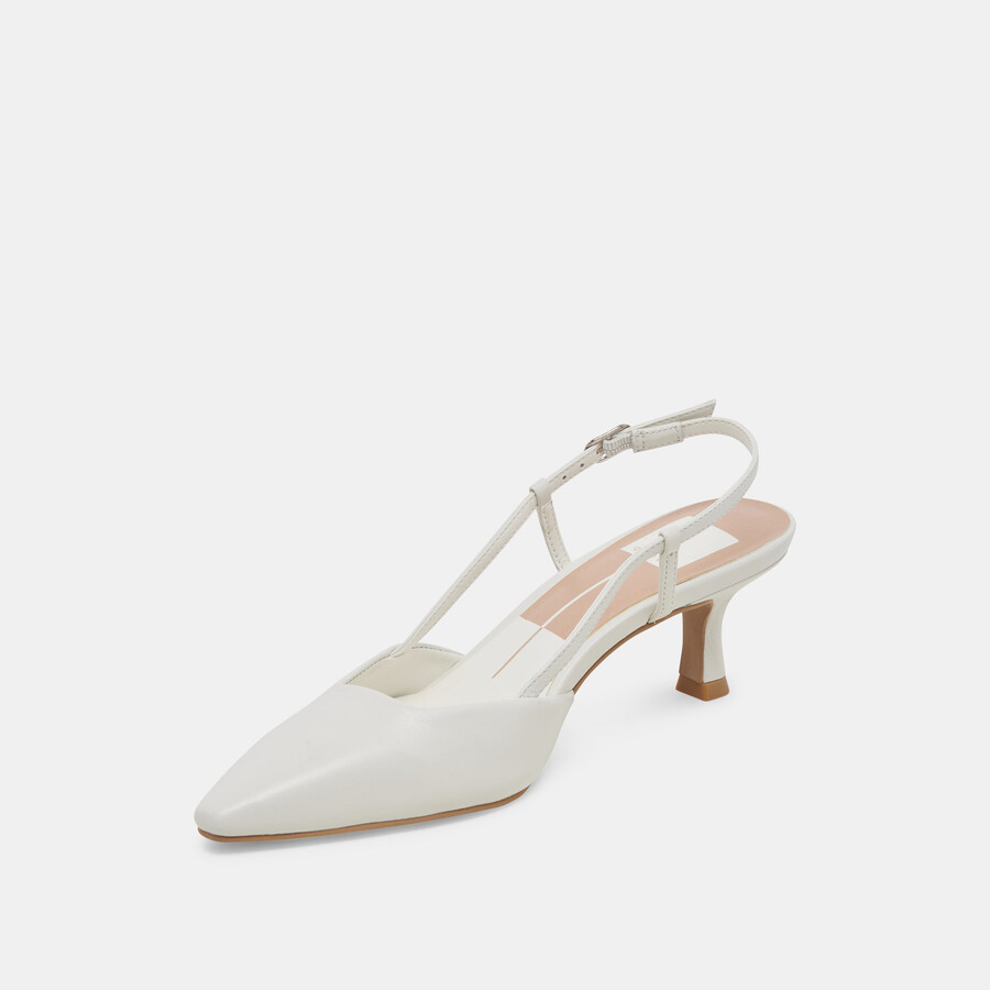 odela heels aus weißem leder
