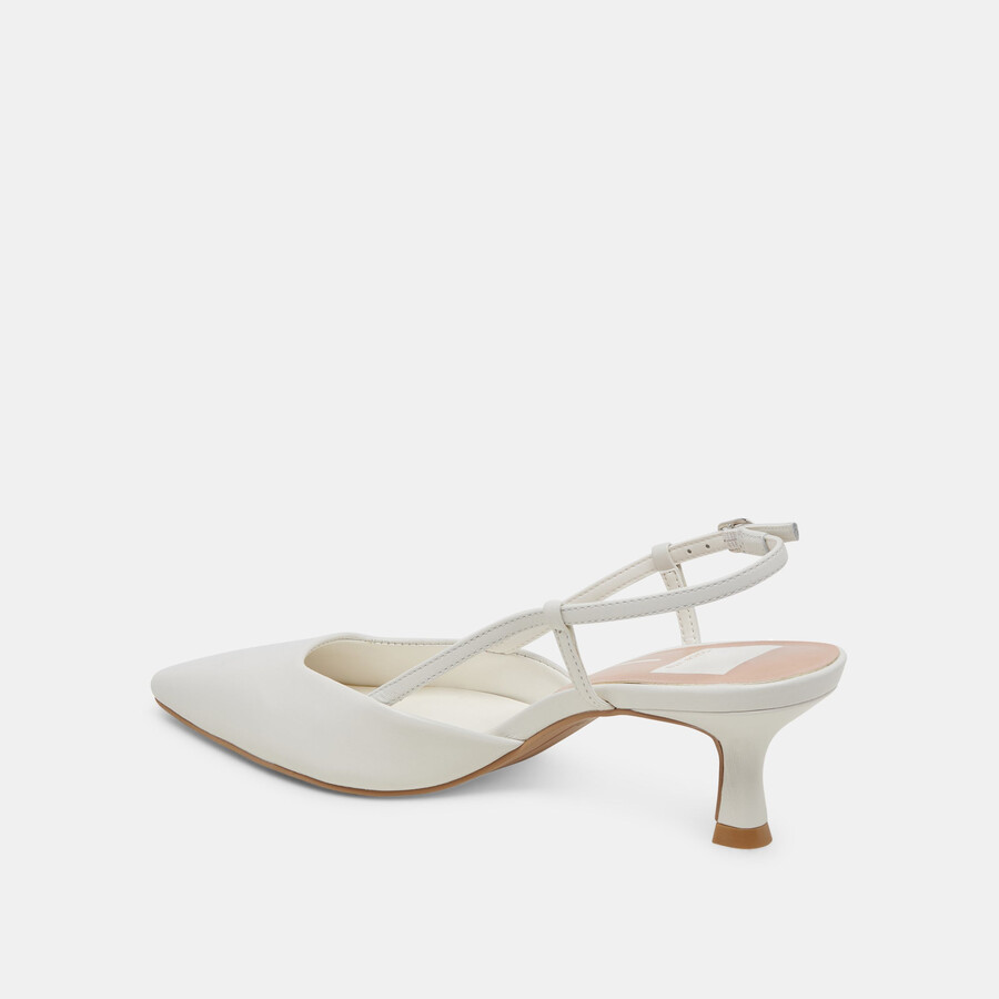 odela heels aus weißem leder