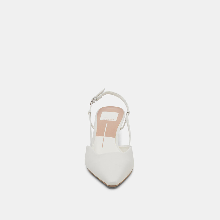 odela heels aus weißem leder