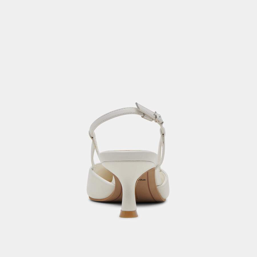 odela heels aus weißem leder
