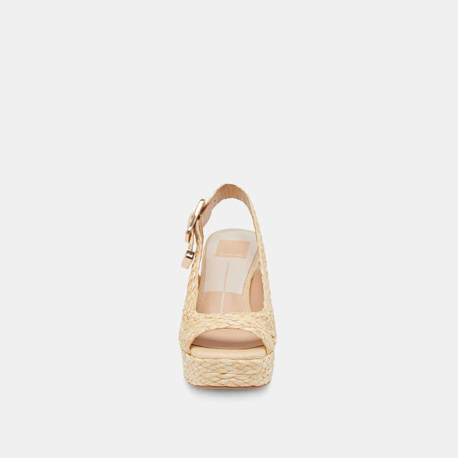 flores heels aus natürlichem raffia