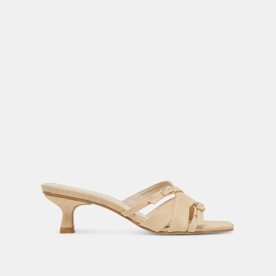 bryant heels aus natürlichem gewebtem raffia