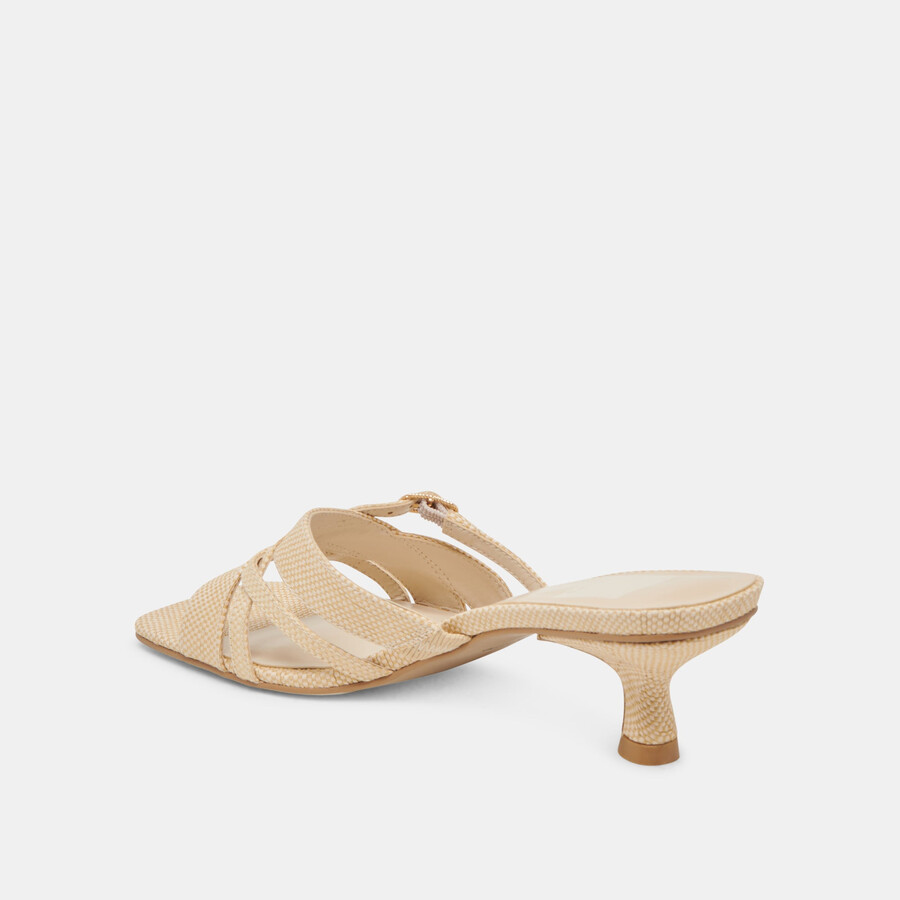 bryant heels aus natürlichem gewebtem raffia