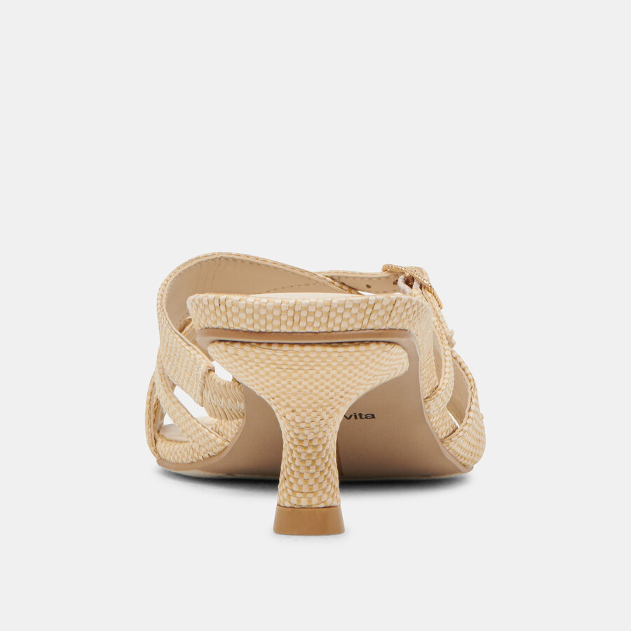 bryant heels aus natürlichem gewebtem raffia