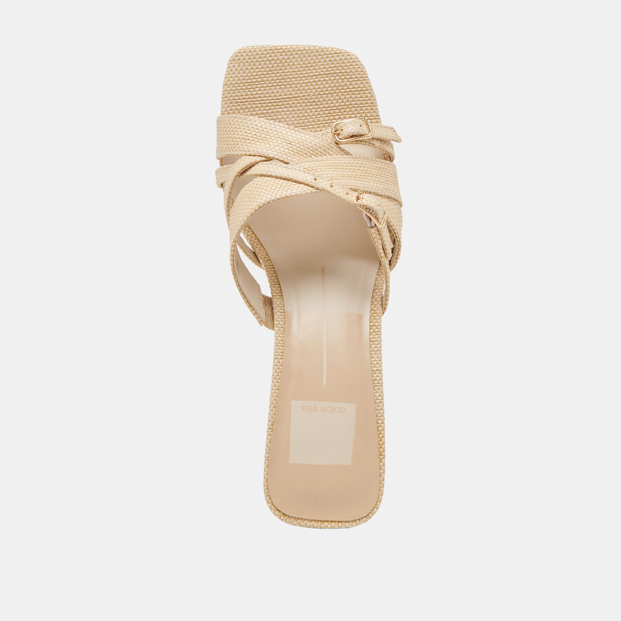 bryant heels aus natürlichem gewebtem raffia