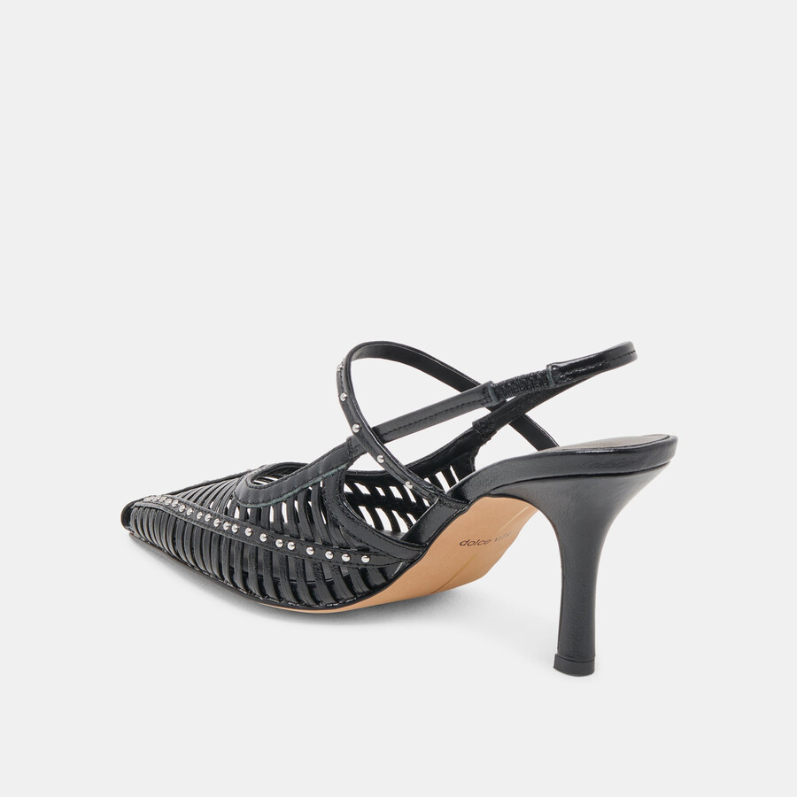 hensal heels midnight crinkle lackleder