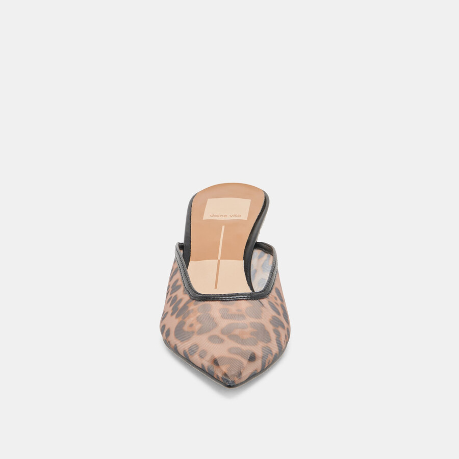 cleo heels dunkelbraunes leoparden-mesh