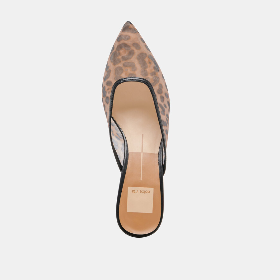 cleo heels dunkelbraunes leoparden-mesh