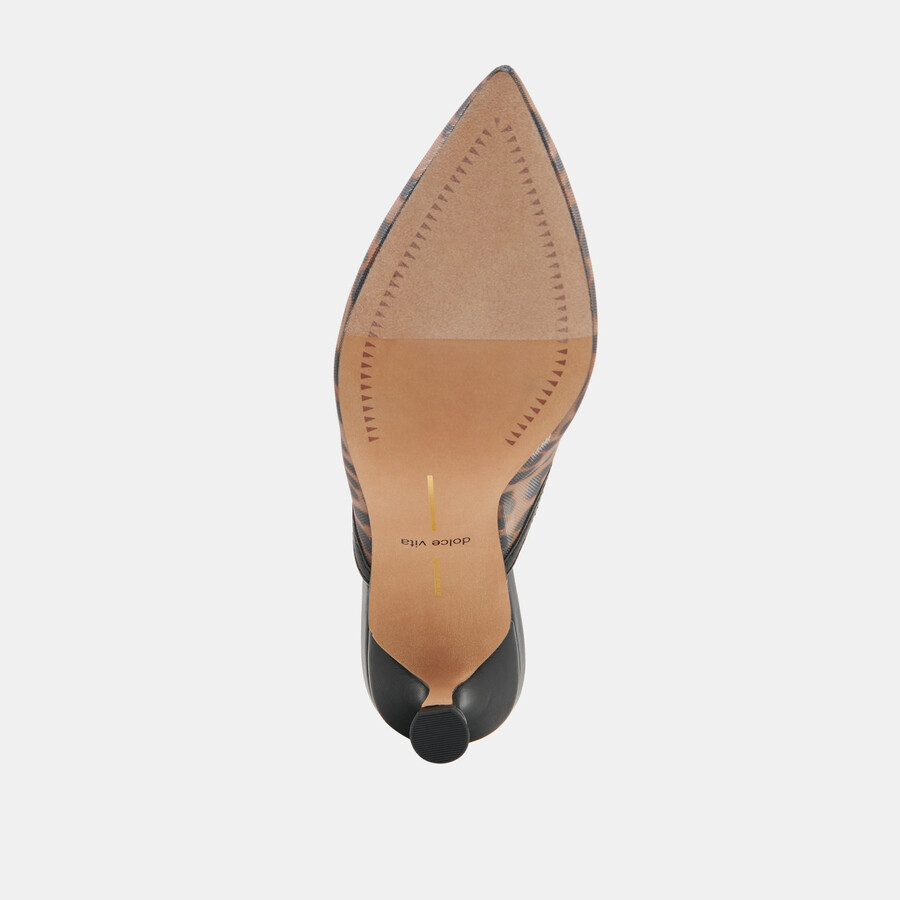 cleo heels dunkelbraunes leoparden-mesh