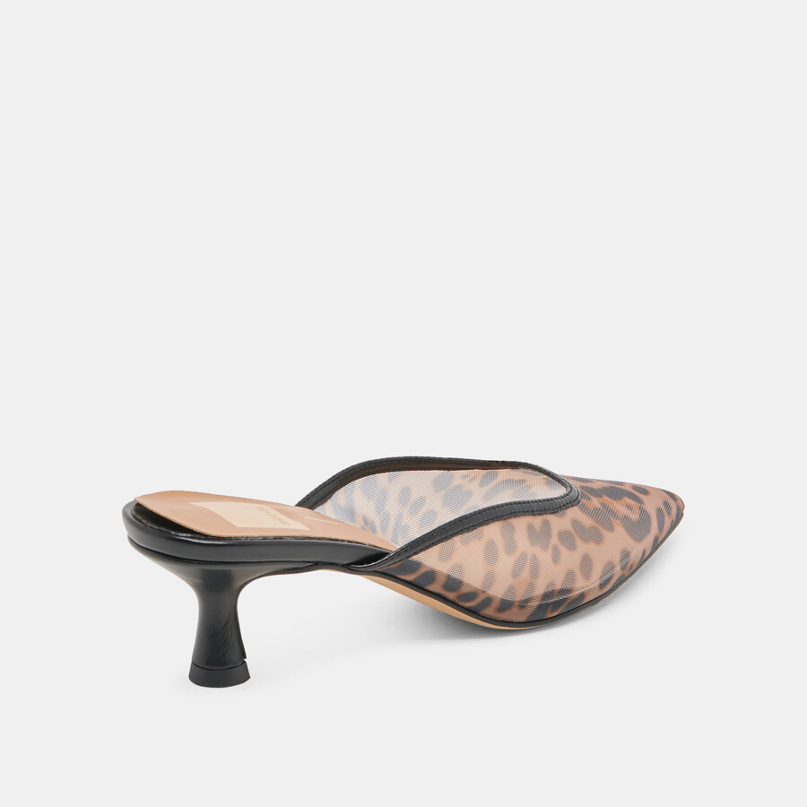 cleo heels dunkelbraunes leoparden-mesh