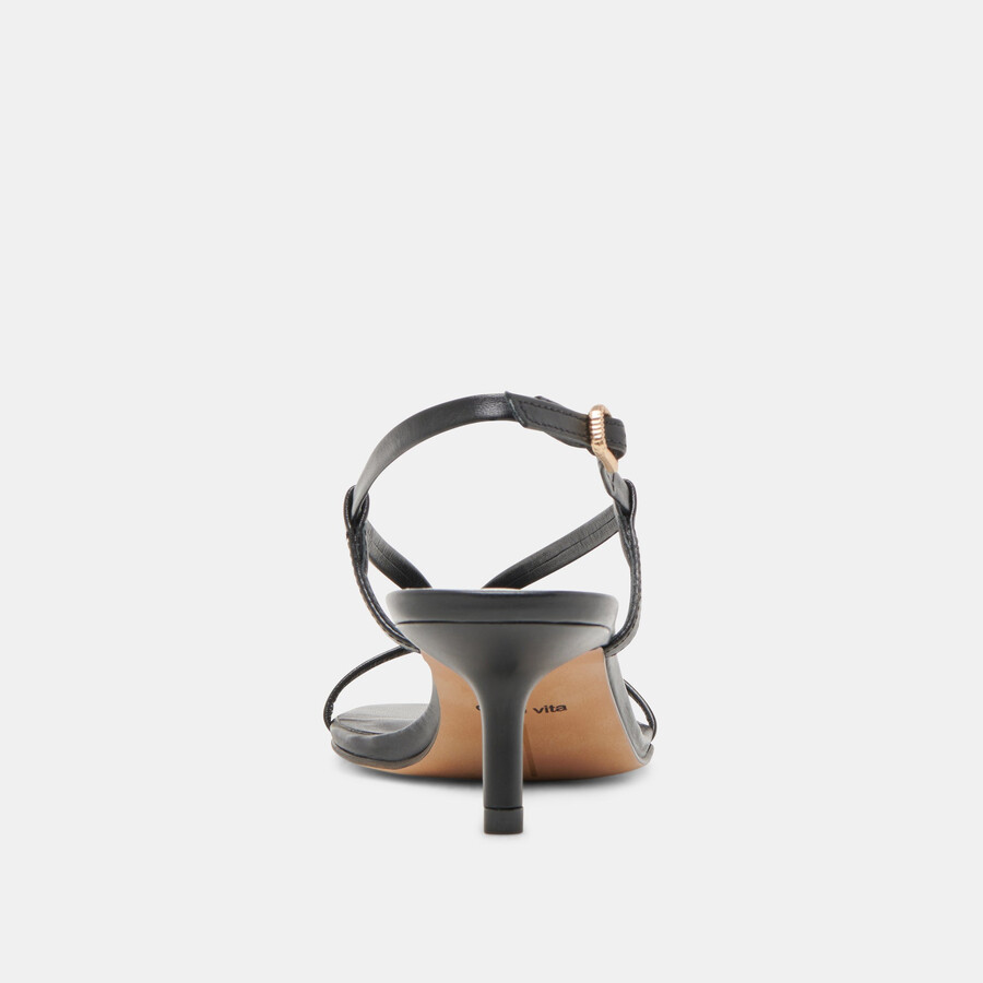 laury heels aus schwarzem leder