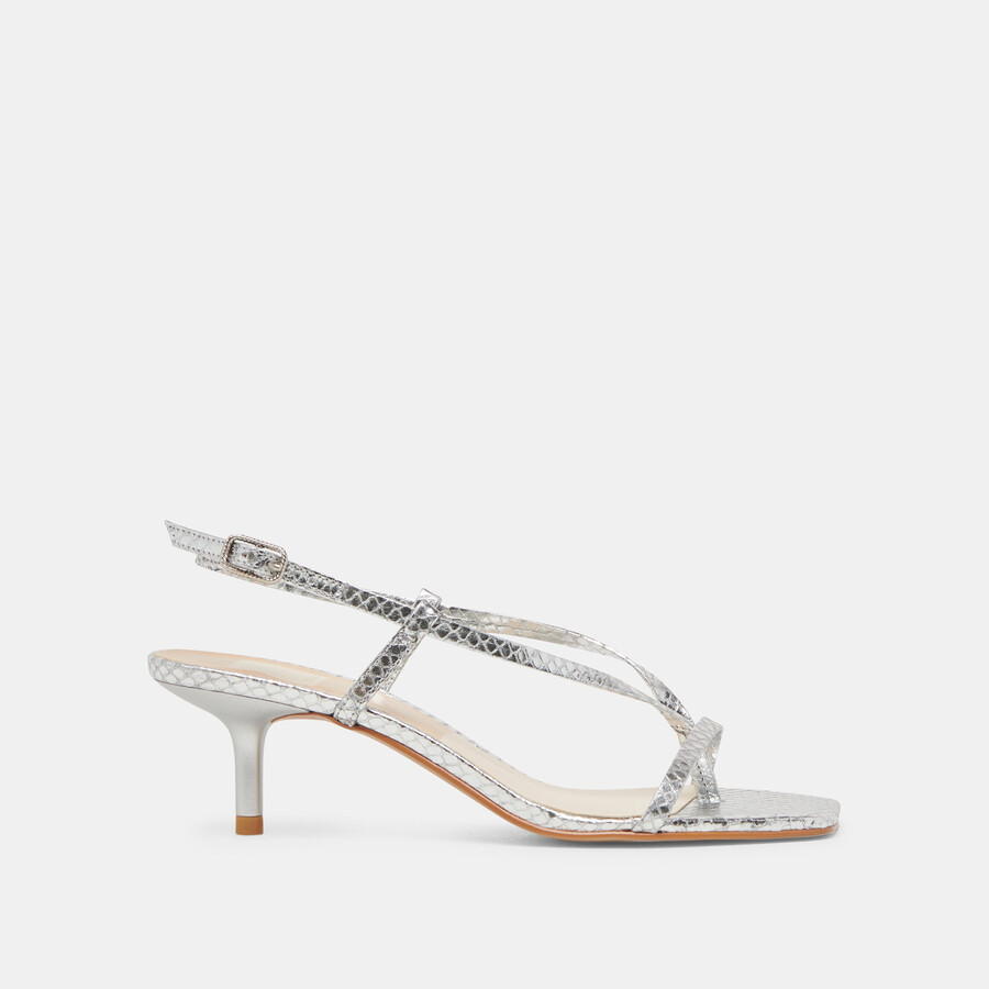 laury heels silber geprägtes leder