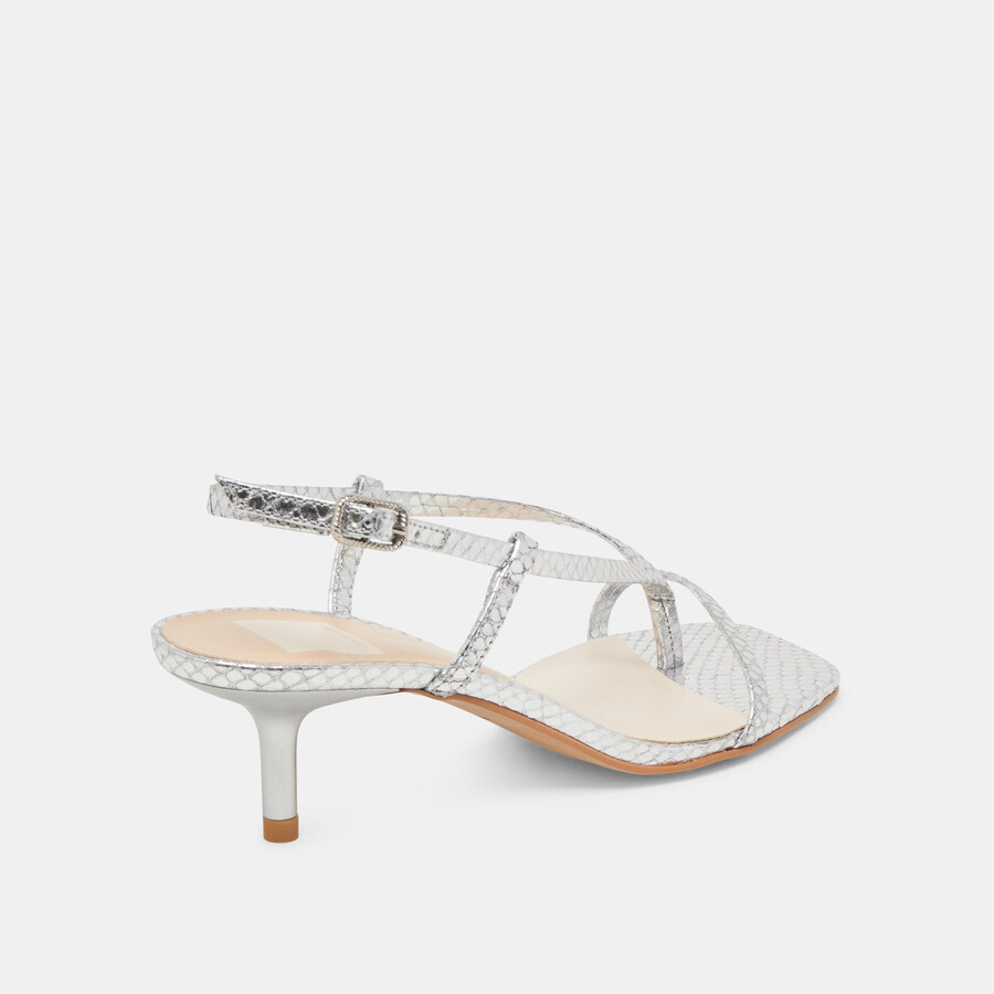 laury heels silber geprägtes leder