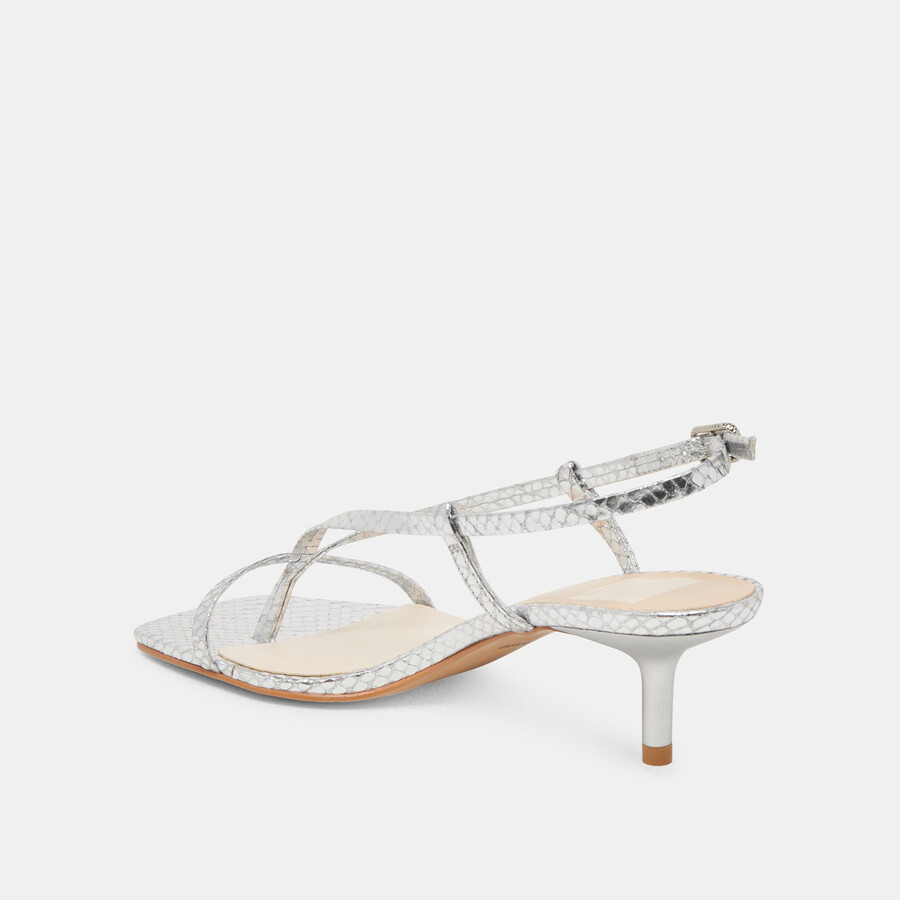 laury heels silber geprägtes leder