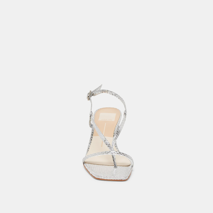 laury heels silber geprägtes leder