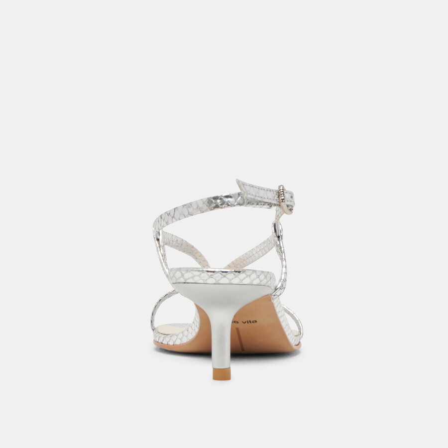 laury heels silber geprägtes leder