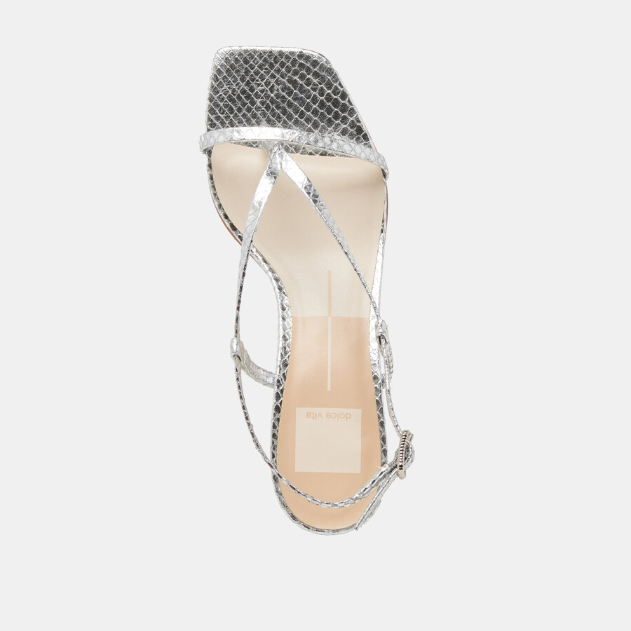 laury heels silber geprägtes leder