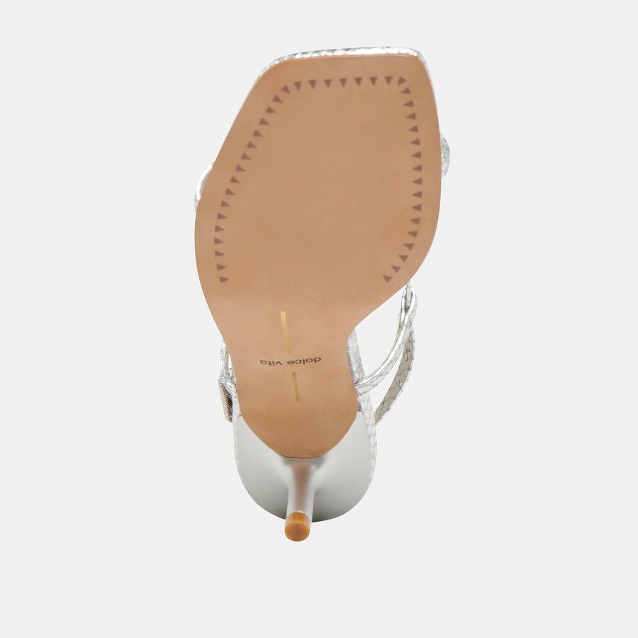 laury heels silber geprägtes leder