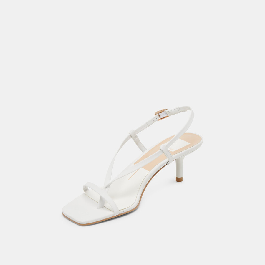laury heels echtweißes leder