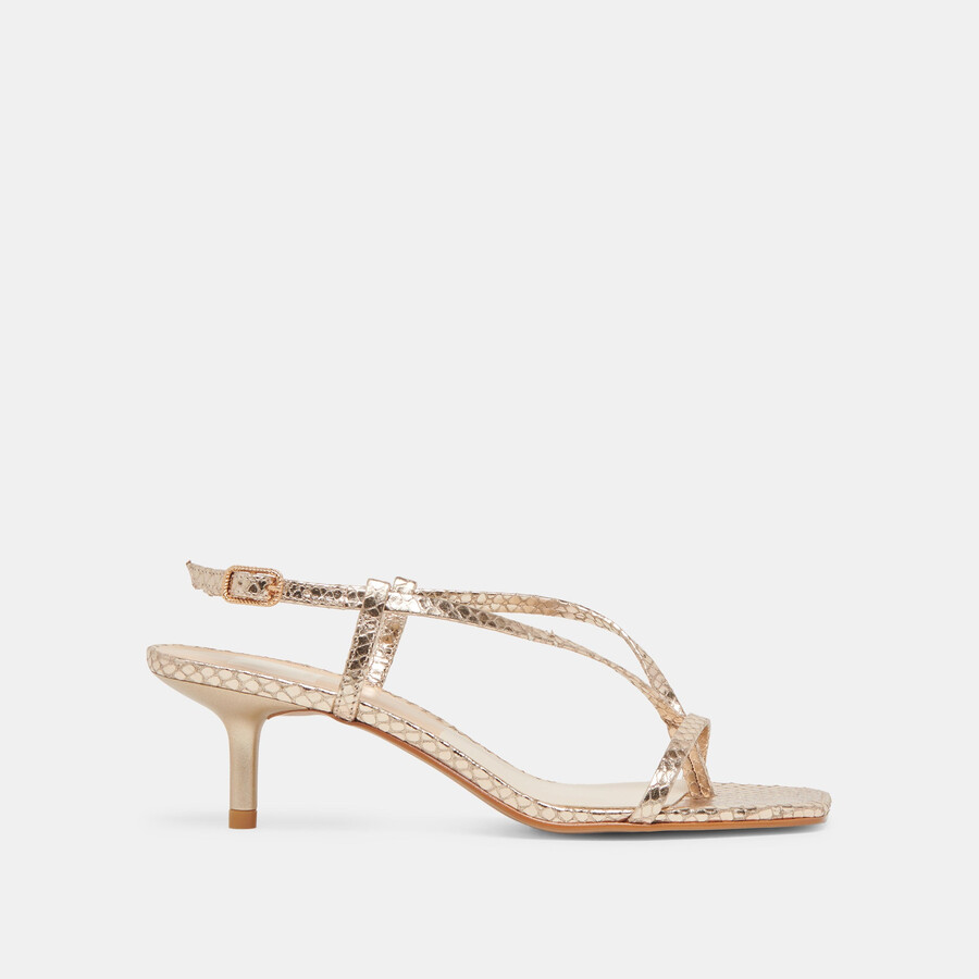 laury heels champagnerfarbenes geprägtes leder