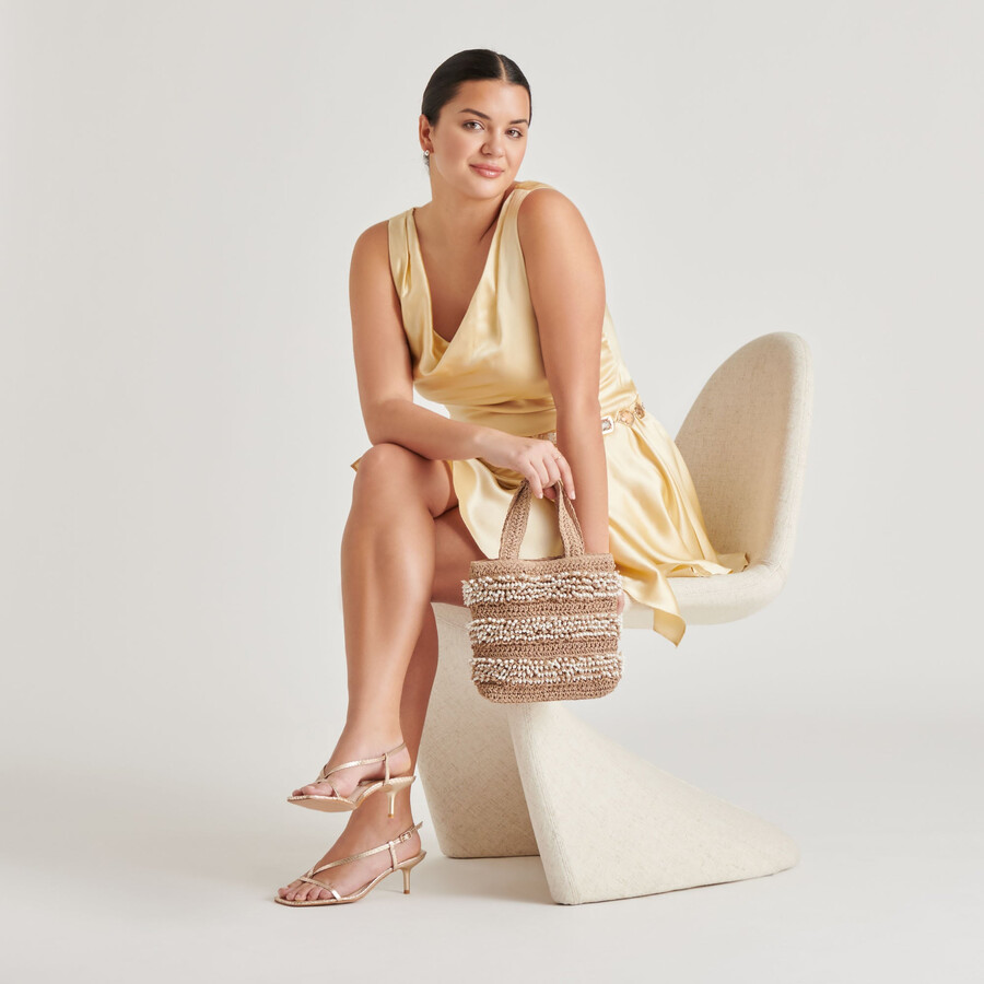 laury heels champagnerfarbenes geprägtes leder