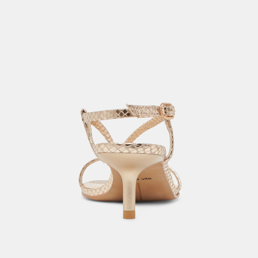 laury heels champagnerfarbenes geprägtes leder