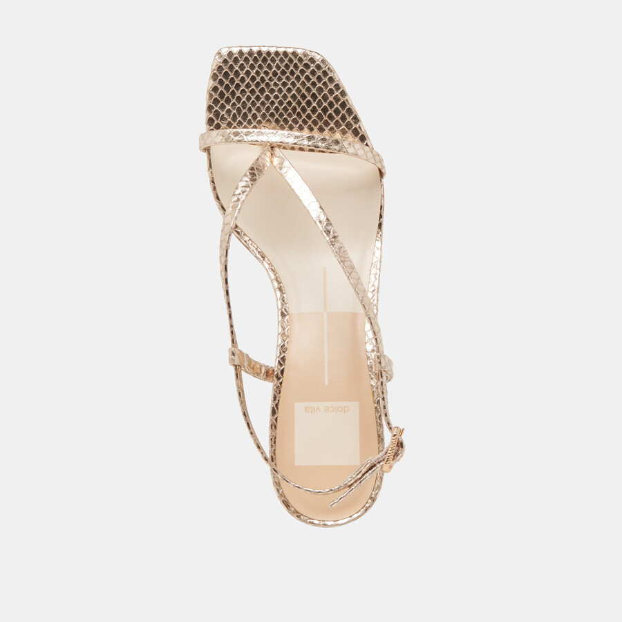 laury heels champagnerfarbenes geprägtes leder