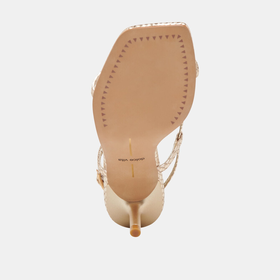 laury heels champagnerfarbenes geprägtes leder