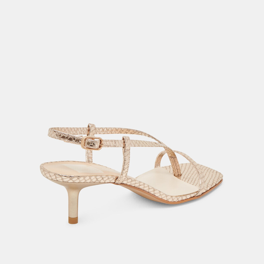 laury heels champagnerfarbenes geprägtes leder