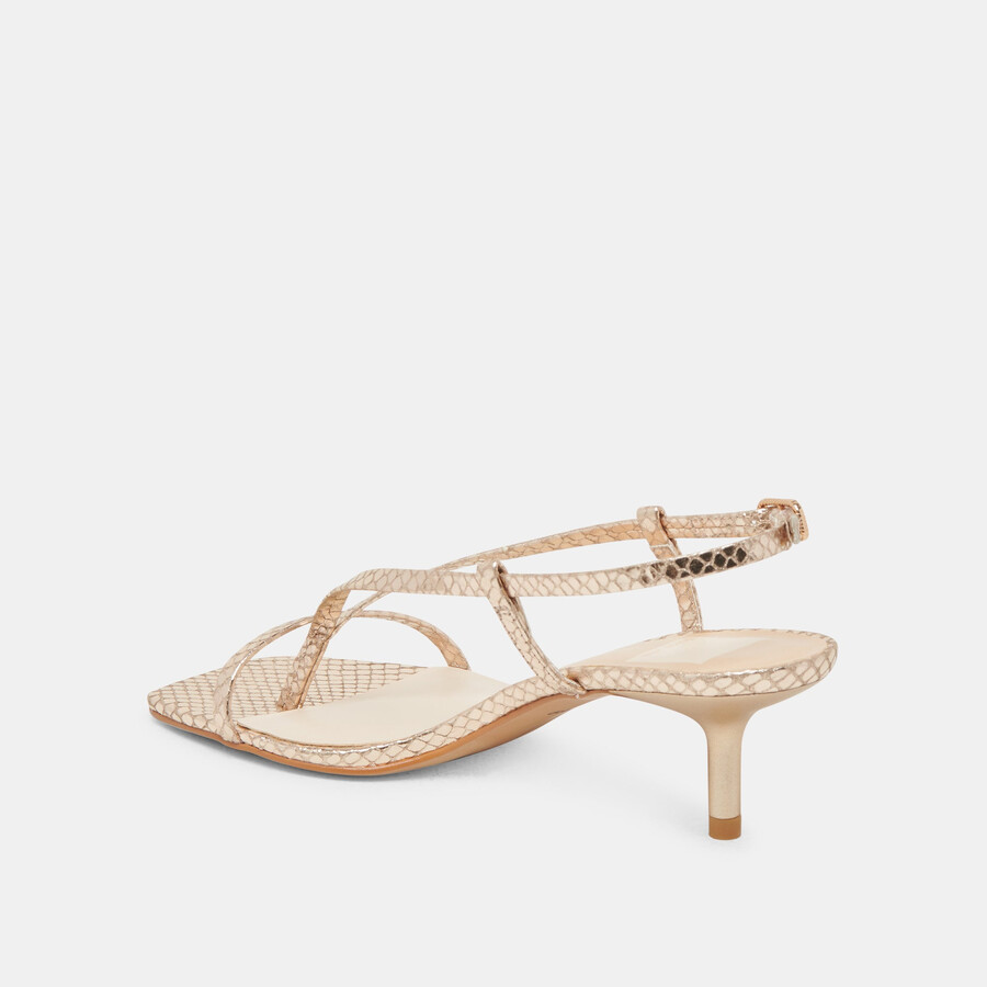 laury heels champagnerfarbenes geprägtes leder