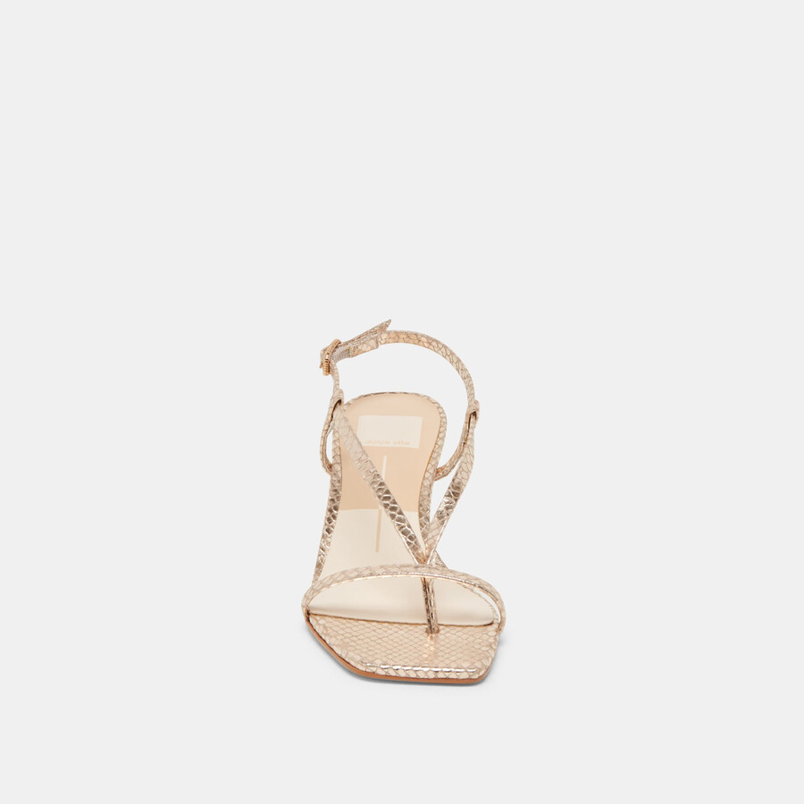 laury heels champagnerfarbenes geprägtes leder