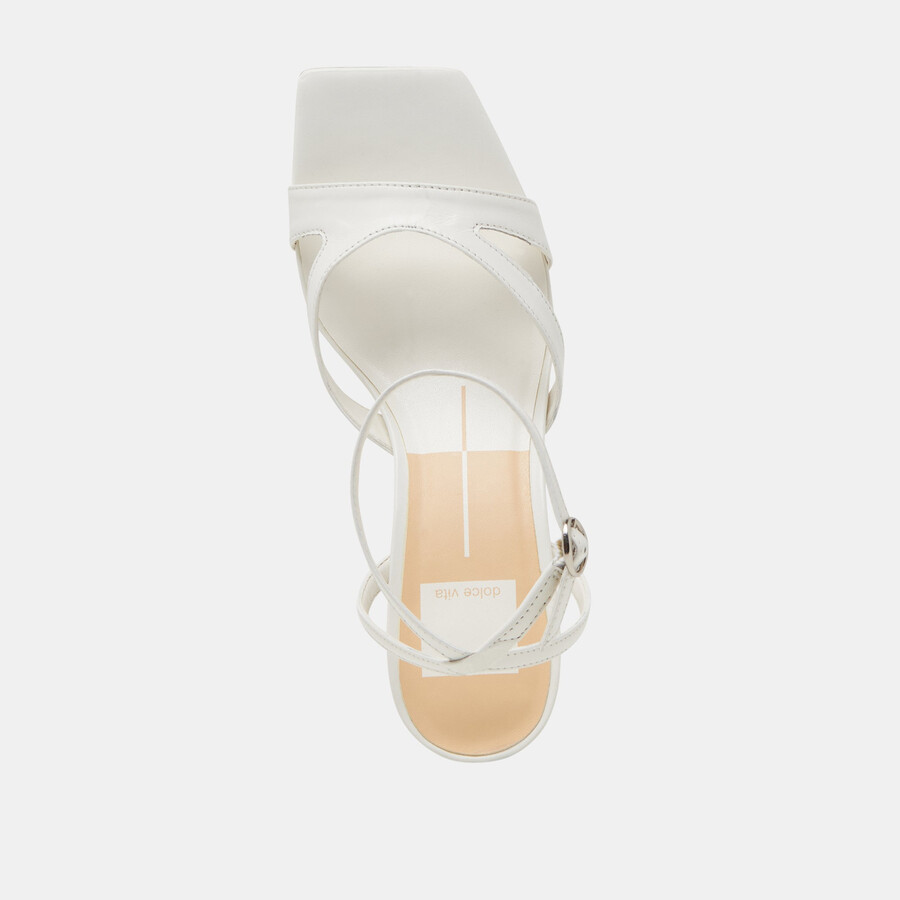 becki heels aus echtem weißen leder