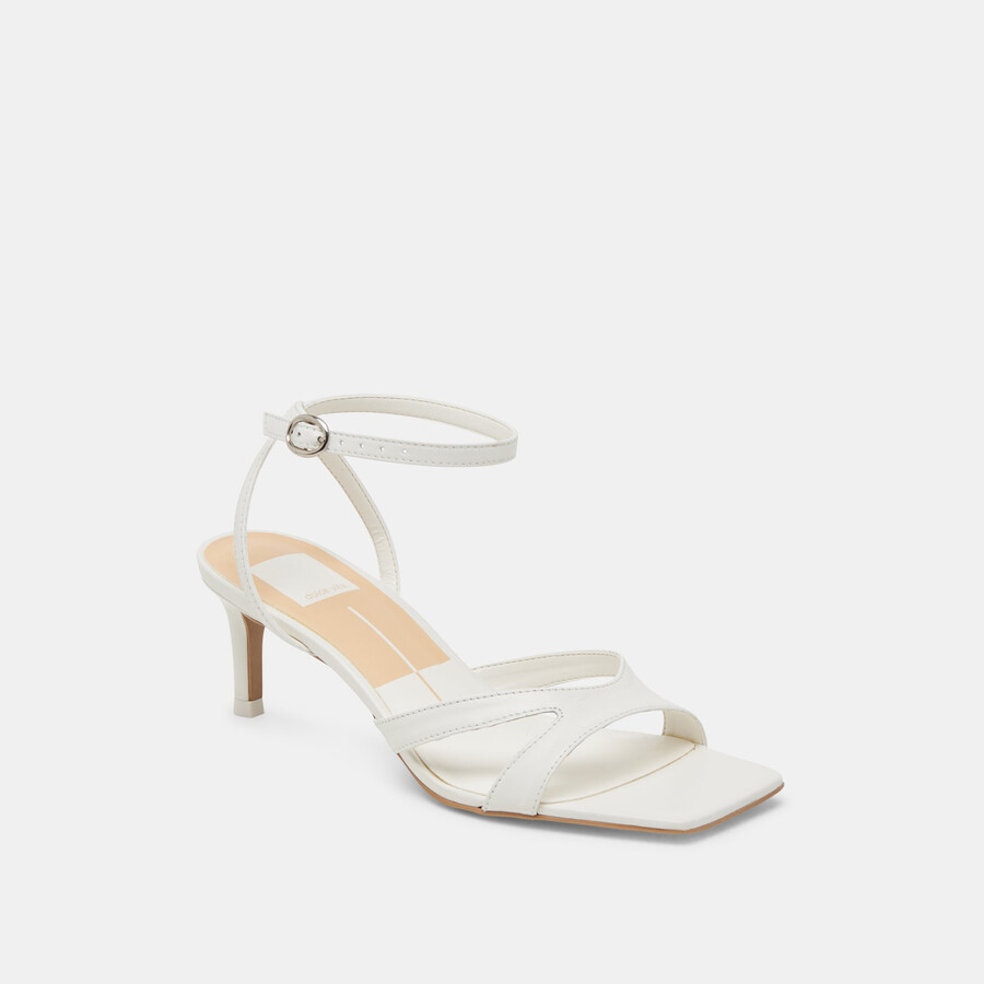 becki heels aus echtem weißen leder