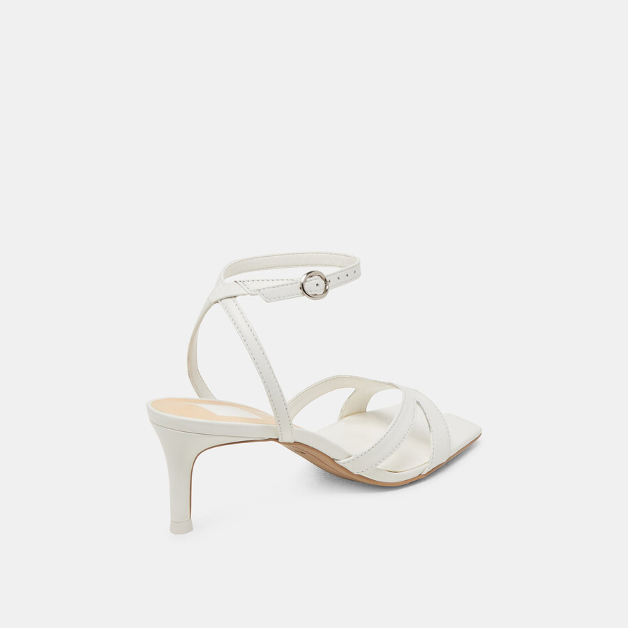 becki heels aus echtem weißen leder