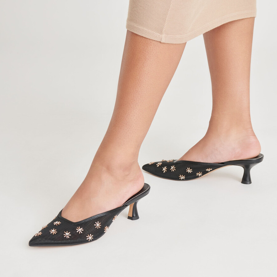 clara heels schwarzes mesh