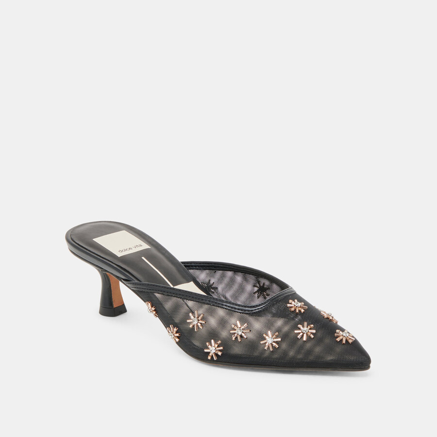 clara heels schwarzes mesh