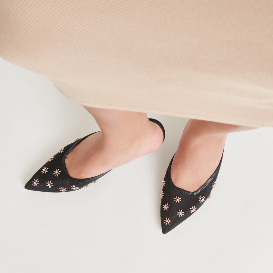 clara heels schwarzes mesh